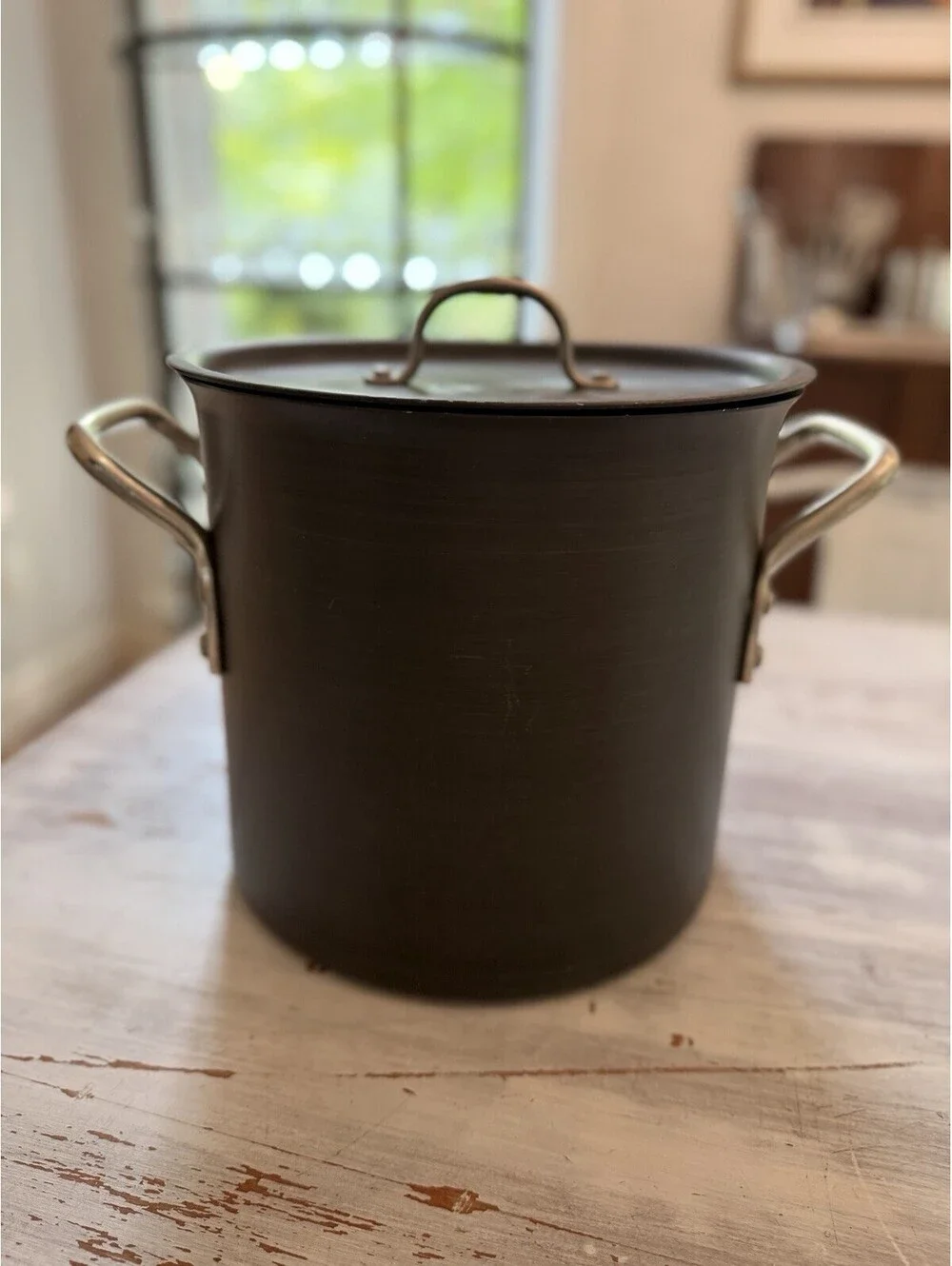 Vintage Calphalon 812 12Qt Commercial Aluminum Cookware Pot + Lid